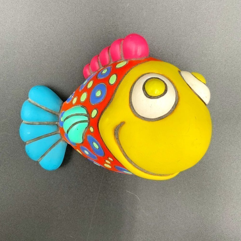 Ceramica Tierra Roja Handmade Signed Argentia Medium Faced Fish Wall Hanging